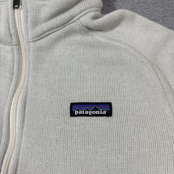 Patagonia Better Sweater Womens Large 1/4 Zip Pullover Off White Fleece Outdoors - Picture 2 of 9